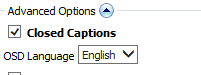 Figure: Closed Caption Options